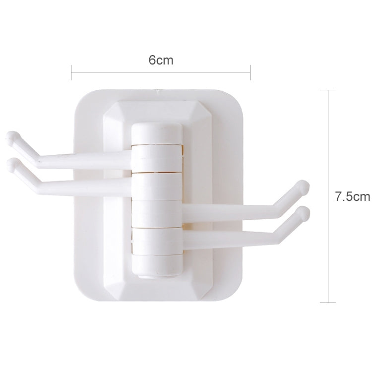 10 PCS Strong Viscose Bathroom Wall Shelf Without Perforation Traceless Rotating Hook, Random Color Delivery, Traceless Rotating Hook