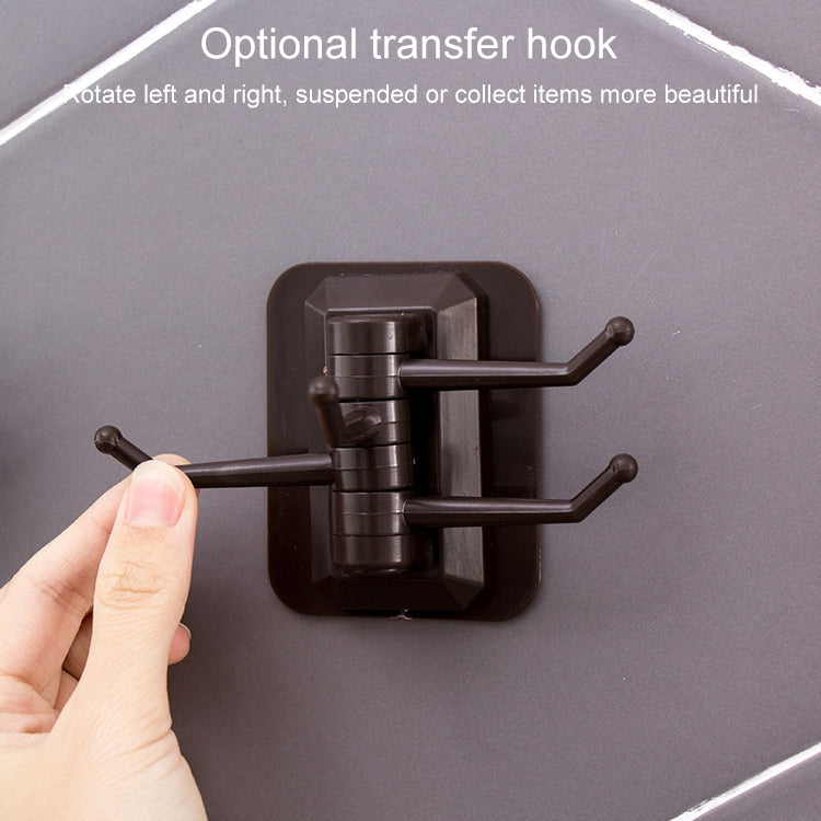 10 PCS Strong Viscose Bathroom Wall Shelf Without Perforation Traceless Rotating Hook, Random Color Delivery, Traceless Rotating Hook