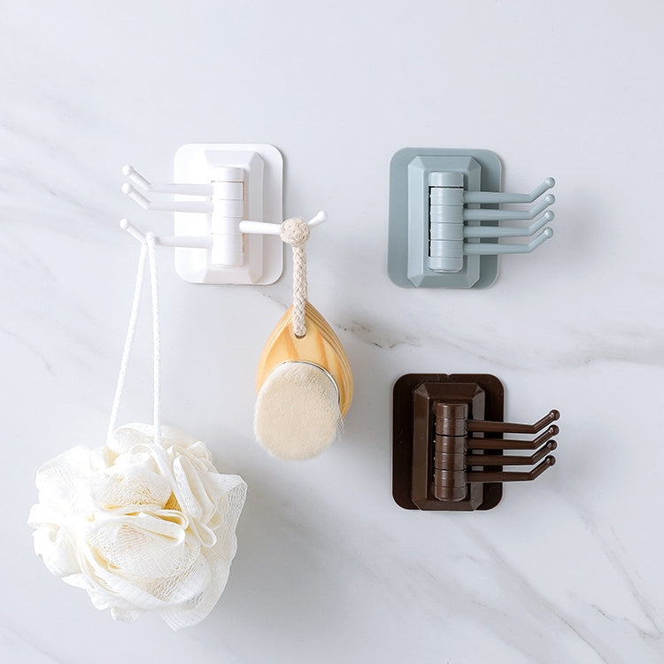 10 PCS Strong Viscose Bathroom Wall Shelf Without Perforation Traceless Rotating Hook, Random Color Delivery, Traceless Rotating Hook