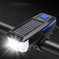 Bicycle Solar Headlight Horn Light Night Riding USB Charging Headlight Bicycle Glare Flashlight Equipment, Blue, Orange, Red, Green