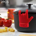 2 PCS Kitchen Silicone Pot Lid Raising Gadget Finger Shaped Pot Lid Spill-proof Raising Spoon Rack, Finger