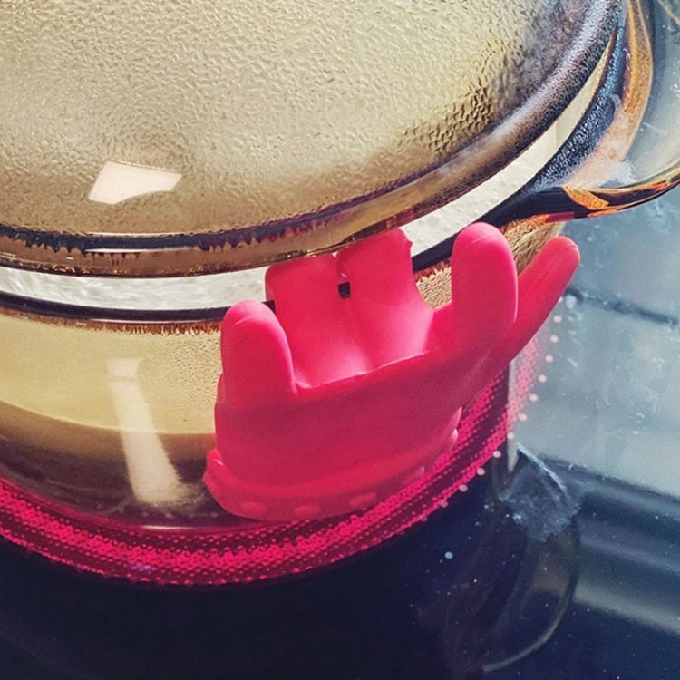 2 PCS Kitchen Silicone Pot Lid Raising Gadget Finger Shaped Pot Lid Spill-proof Raising Spoon Rack, Finger