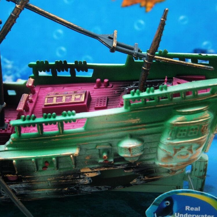 Aquarium Fish Tank Aquarium Landscaping Decoration Oxygen-enhancing Toy Rotten Shipwreck, Toy Rotten Shipwreck