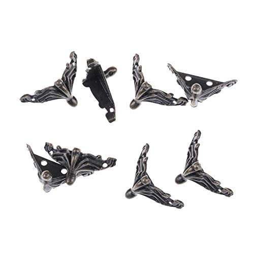 10 PCS Antique Bronze Jewelry Gift Box Wood Case Decorative Feet Leg Corner Protector, Jewelry Gift Box Corner Protector