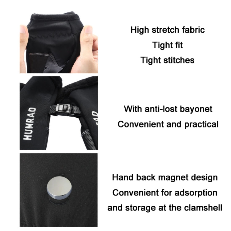 HUMRAO Winter Half-Finger Flip Cover Warm Gloves For Outdoor Sports Skiing And Cycling, L, XL