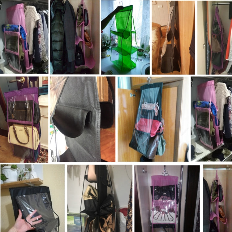 Portable Home Multi-layer Transparent Mesh Bag Hanging Storage Bag