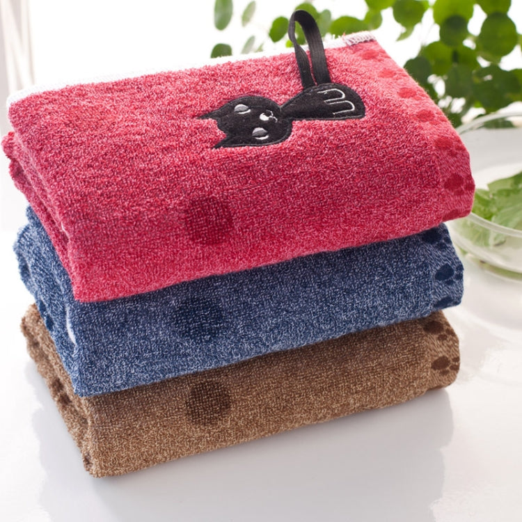 Cute Kitten Pattern Print Cotton Soft Child-Towel Household Face Towel Cartoon Cat Cotton Towels, 33x73cm