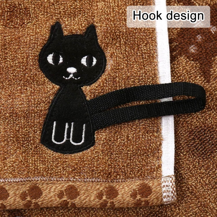 Cute Kitten Pattern Print Cotton Soft Child-Towel Household Face Towel Cartoon Cat Cotton Towels, 33x73cm