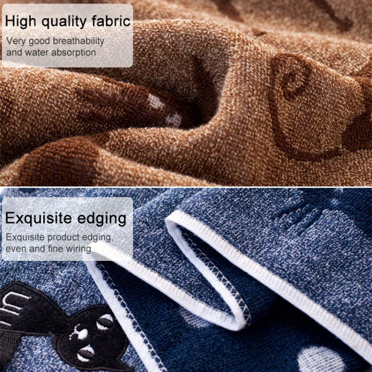 Cute Kitten Pattern Print Cotton Soft Child-Towel Household Face Towel Cartoon Cat Cotton Towels, 33x73cm