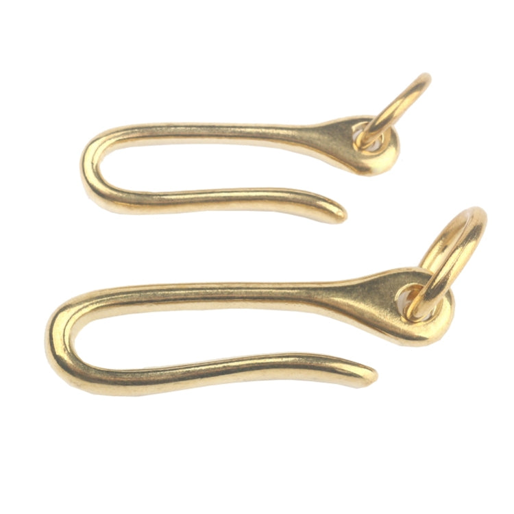 Retro Solid Brass Key Chain Key Ring Belt U Hook Wallet Chain Fish Hook, 4.8cm with Copper Rin, 6cm with Copper Rin, 4.8cm without Copper Rin, 6cm without Copper Rin