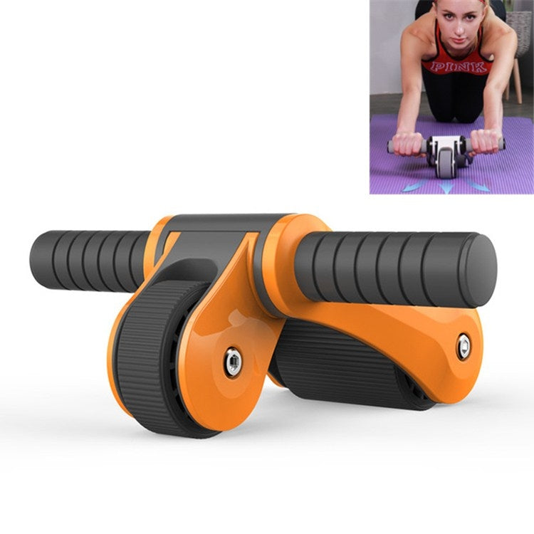 Double-wheel Bearing Roller Silent Exercise Abdominal Muscle Wheel Folding Abdominal Wheel, Double-wheel Ab Wheel (Orange Yellow), Double-wheel Ab Wheel (White), Double-wheel Ab Wheel (Pink), Double-wheel Ab Wheel (Yellow), Double-wheel Ab Wheel (Green)