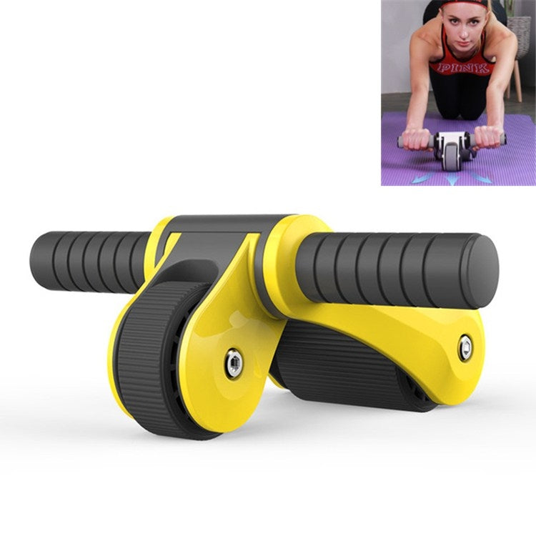 Double-wheel Bearing Roller Silent Exercise Abdominal Muscle Wheel Folding Abdominal Wheel, Double-wheel Ab Wheel (Orange Yellow), Double-wheel Ab Wheel (White), Double-wheel Ab Wheel (Pink), Double-wheel Ab Wheel (Yellow), Double-wheel Ab Wheel (Green)