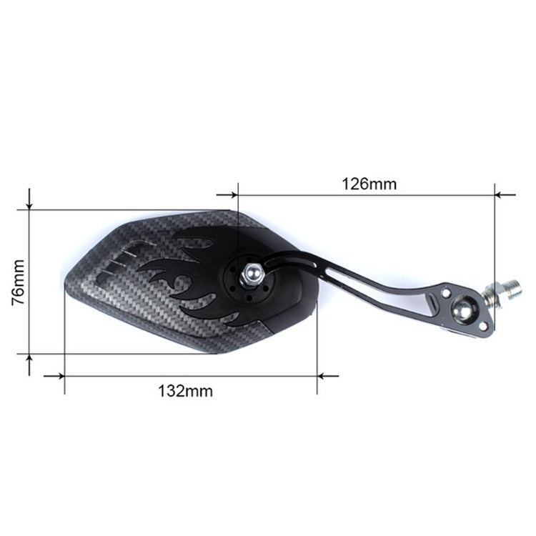 BIKEIN Mountain Bike Carbon Pattern Rearview Mirror Riding Equipment 3K Pattern Plane Mirror Reflector, Mirror Reflector