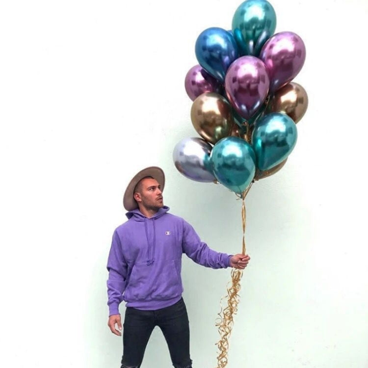 50 PCS 12inch Glossy Metal Pearl Latex Balloons Metallic Color Inflatable Air Ball Birthday Party Decor