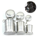 Stainless Steel Camping Folding Cup Traveling Outdoor Camping Hiking Mug Portable Collapsible Cup, S 60ML, M 150ML, L 250ML