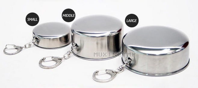 Stainless Steel Camping Folding Cup Traveling Outdoor Camping Hiking Mug Portable Collapsible Cup, S 60ML, M 150ML, L 250ML