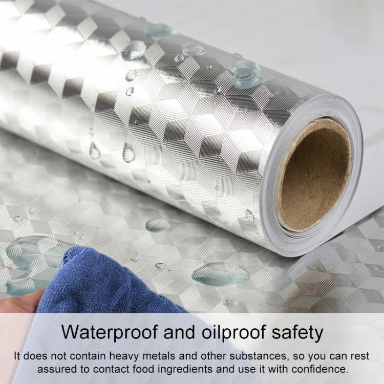 Kitchen Wall Stove Aluminum Foil Oil-proof Stickers Anti-fouling High-temperature Self-adhesive Croppable Wallpaper Wall Sticker, 40cmx5m, 40cmx5m Croppable Wallpaper, 60cmx5m, 60cmx5m Croppable Wallpaper