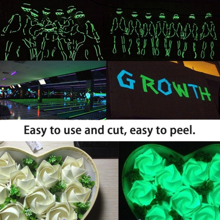 Reflective Glow Tape Self-adhesive Sticker Removable Luminous Tape Fluorescent Glowing Dark Striking Warning Tape, 2cm  x 3m