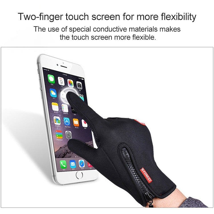 Cycling Gloves Full Finger Neoprene PU Breathable Leather Warm Winter Outdoor Sports Gloves, M, L, XL