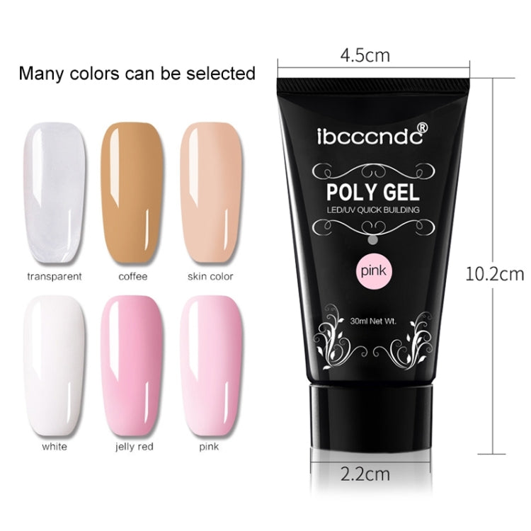 3 PCS Nail Acrylic Poly Gel Pink White Clear Crystal Builder Gel, Coffee, Jelly Red, Pink, Skin Color, Transparent, White, Nail Liquid