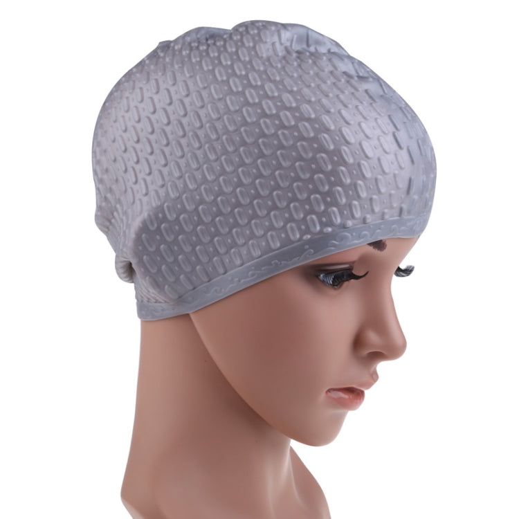Silicone Waterproof Swimming Caps Protect Ears Long Hair Sports Swimming Cap for Adults, Silicone Long Hair Swimming Cap(Black), Silicone Long Hair Swimming Cap(Dark Blue), Silicone Long Hair Swimming Cap(Light Blue)                                    ...