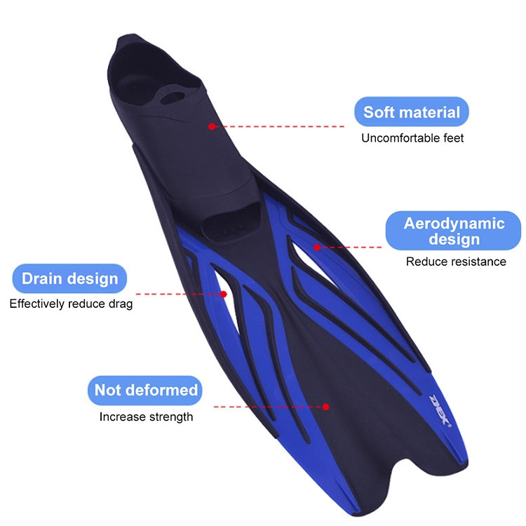Swimming Free Diving Fins Silicone Flippers Diving Equipment, XL（45-46）