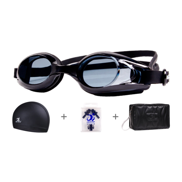 JIEHU JH8102 4 in1 Women HD Transparent Anti-fog Waterproof Swimming Glasses Swimming Cap Set, JIEHU JH8102 (Purple Color), JIEHU JH8102 (Pink), JIEHU JH8102 (Blue Color), JIEHU JH8102 (Blue), JIEHU JH8102 (Black)