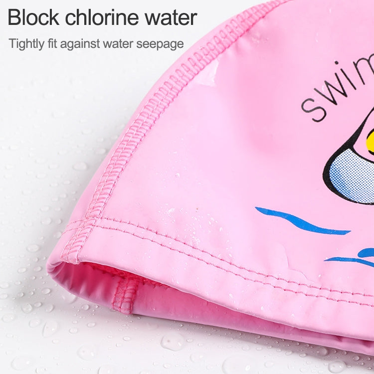 Children Swimming Cap PU Printed Cute Dolphin Pattern Elastic Swimming Cap, Children PU Swimming Cap (Dark Blue), Children PU Swimming Cap (Pink), Children PU Swimming Cap (Sky Blue), Children PU Swimming Cap (Silver Grey)