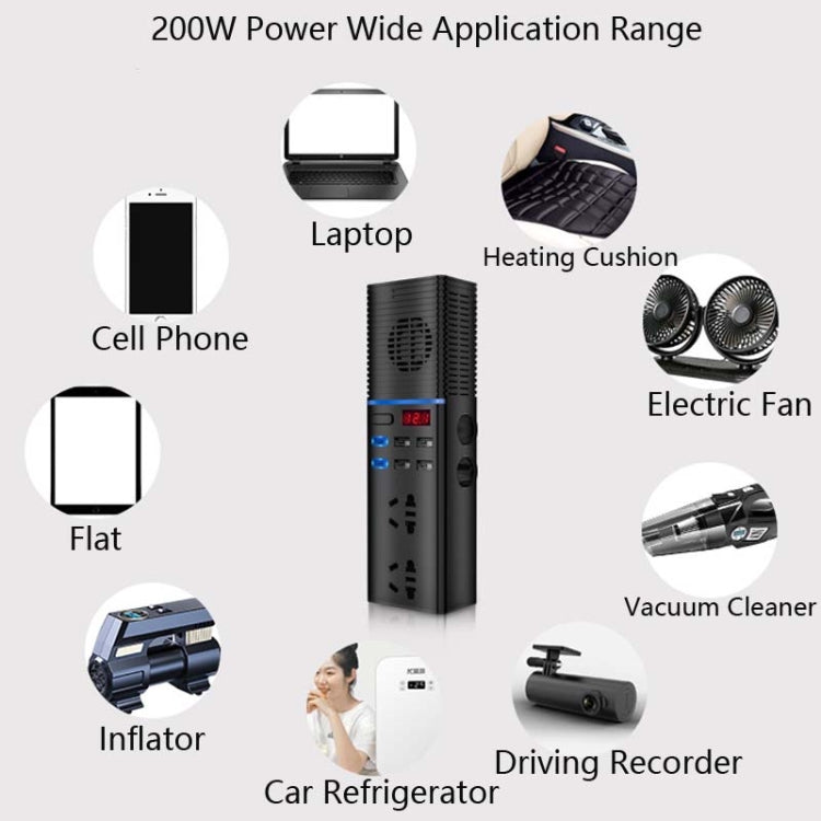Car Inverter 12v/24v To 220v Household Power Converter Multi-Function Car Socket, V20-C For Cars