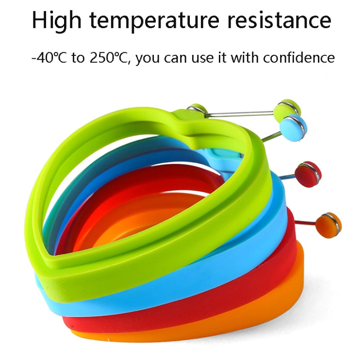 10 PCS Food Grade Silicone Heart-Shaped Omelette Pancake Mold Poached Egg Mold, Heart-shaped, Blue, Heart-shaped, Green, Heart-shaped, Orange, Heart-shaped, Red