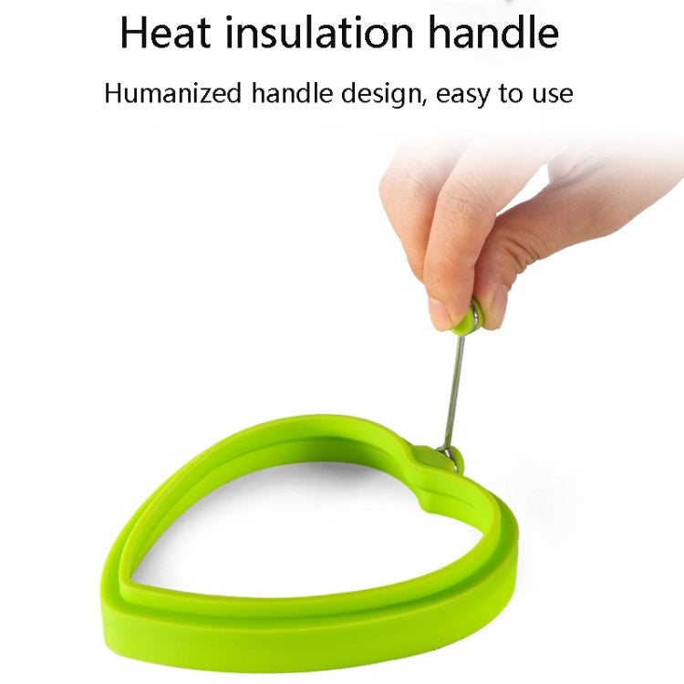 10 PCS Food Grade Silicone Heart-Shaped Omelette Pancake Mold Poached Egg Mold, Heart-shaped, Blue, Heart-shaped, Green, Heart-shaped, Orange, Heart-shaped, Red