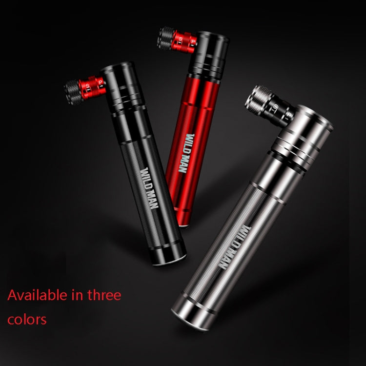 WILD MAN Mountain Road Bike Portable Bicycle Pump Us And French Mouth Universal Pump Mini Basketball Football Pump, GK8 (Red), GK8 (Black), GK8 (Silver)