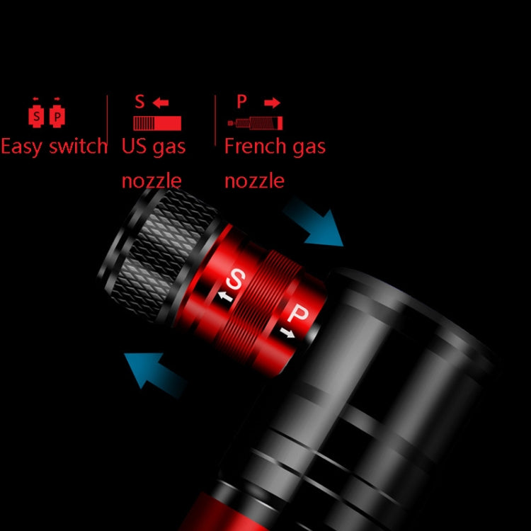 WILD MAN Mountain Road Bike Portable Bicycle Pump Us And French Mouth Universal Pump Mini Basketball Football Pump, GK8 (Red), GK8 (Black), GK8 (Silver)