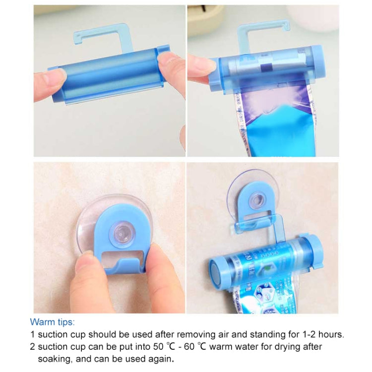 2 Pcs Creative Sucker Hangable Toothpaste Extruder with Sucker &Holder, WHITE, Blue, Green, YELLOW, Pink