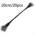20 PCS Luya Front Wire With Pin Wire Anti-bite Wire, 15CM, 20CM, 25CM, 30CM