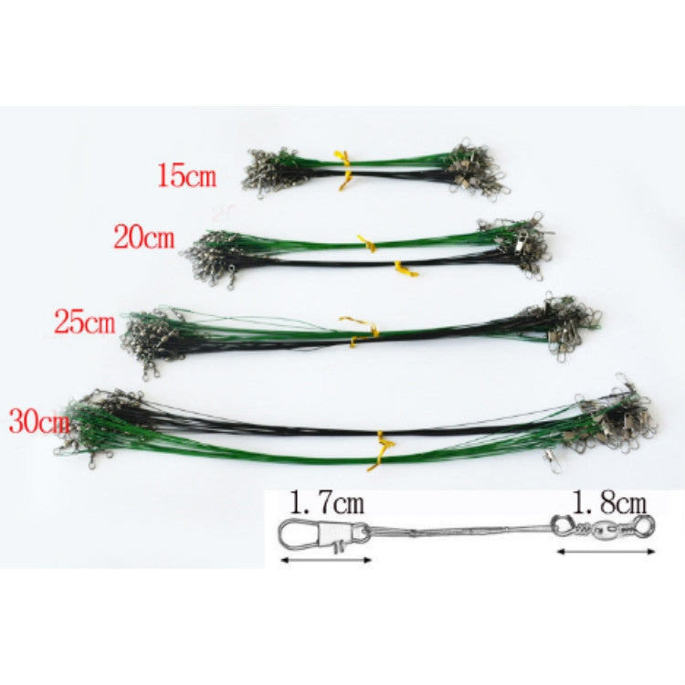 20 PCS Luya Front Wire With Pin Wire Anti-bite Wire, 15CM, 20CM, 25CM, 30CM