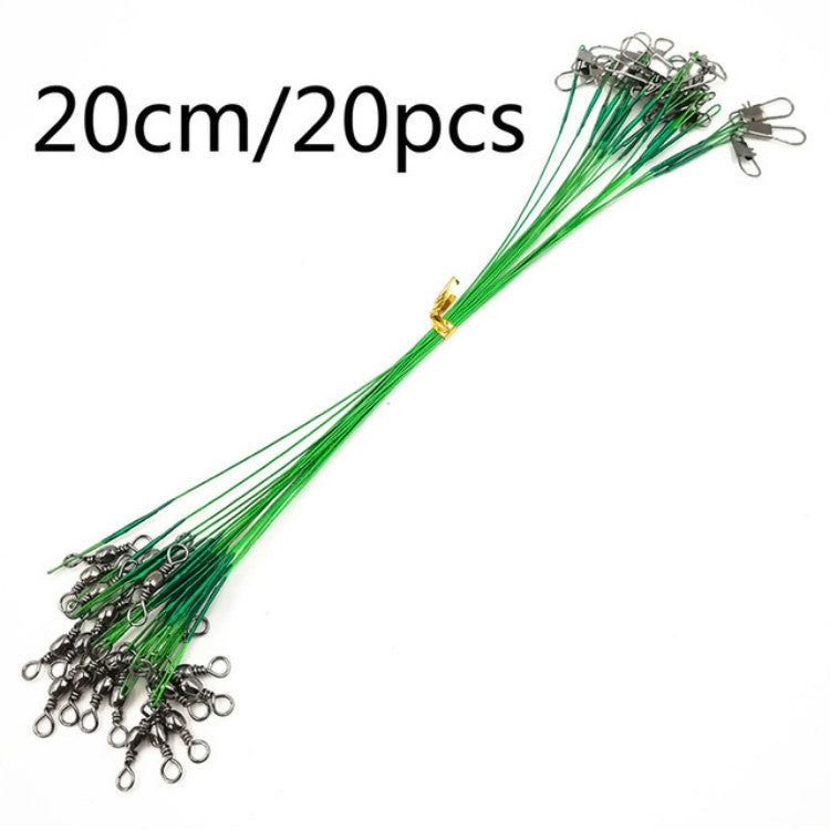 20 PCS Luya Front Wire With Pin Wire Anti-bite Wire, 15CM, 20CM, 25CM, 30CM