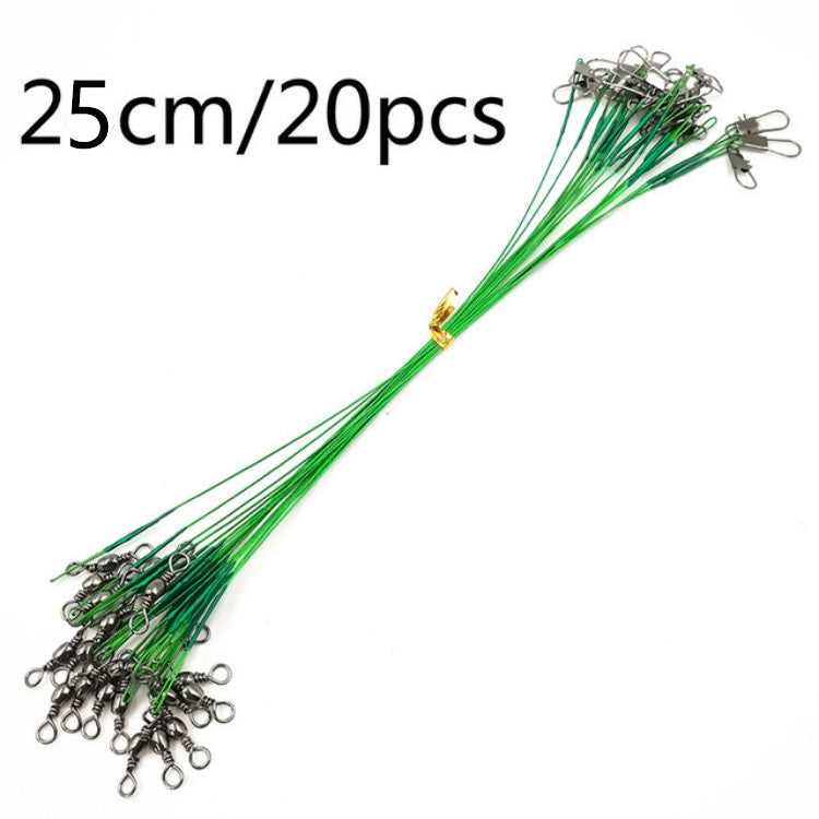 20 PCS Luya Front Wire With Pin Wire Anti-bite Wire, 15CM, 20CM, 25CM, 30CM