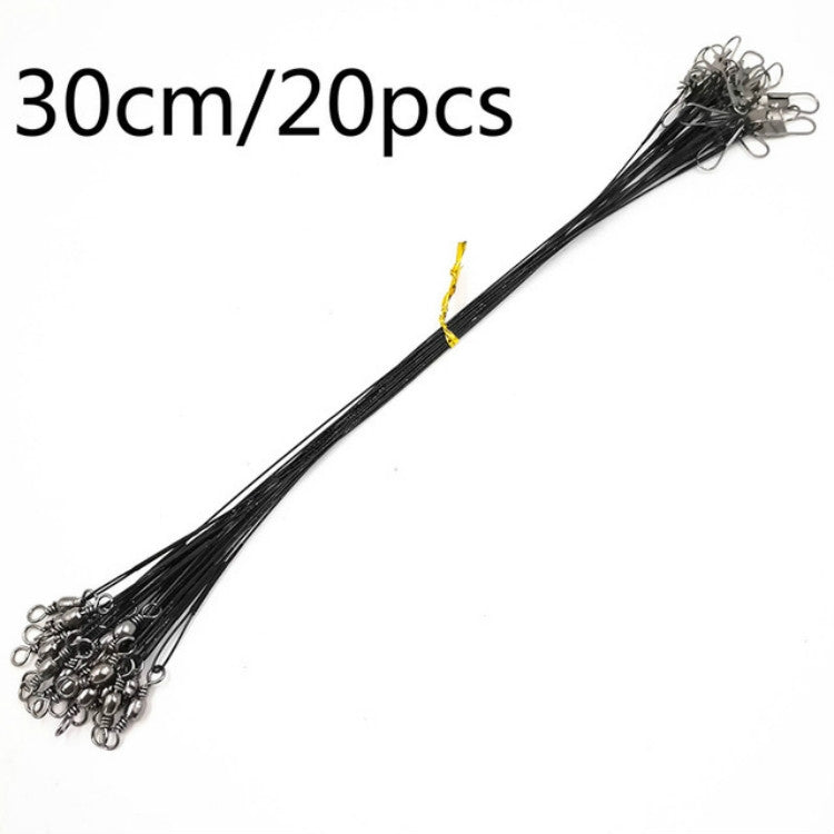 20 PCS Luya Front Wire With Pin Wire Anti-bite Wire, 15CM, 20CM, 25CM, 30CM