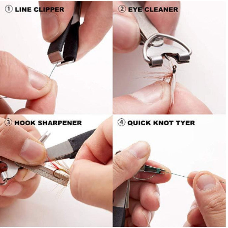 Outdoor Fishing Supplies Fishing Clamp Fishing Line Scissors Telescopic Keychain, 2 in 1 With Keychain, 2 in 1 Fishing Line Knife, 3 in 1 With Keychain, 3 in 1  Fishing Line Knife