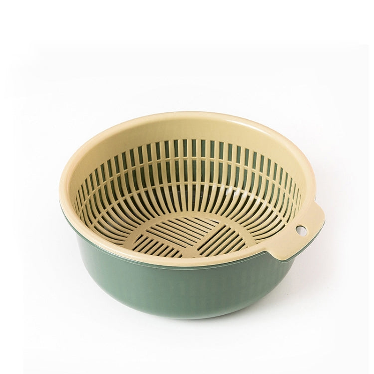 Double-Layer Hollow Fruit & Vegetable Drain Basket Household Plastic Vegetable Washing Basket, Small, Large