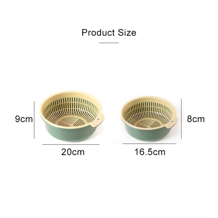 Double-Layer Hollow Fruit & Vegetable Drain Basket Household Plastic Vegetable Washing Basket, Small, Large