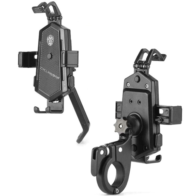 Bicycle Mobile Phone Holder Can Rotate And Adjust Fixed Aluminum Alloy Bracket Automatic Grab Bracket, Handlebar Installation, Rearview Mirror Installation