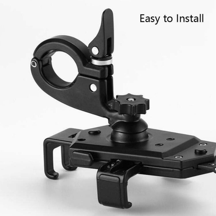 Bicycle Mobile Phone Holder Can Rotate And Adjust Fixed Aluminum Alloy Bracket Automatic Grab Bracket, Handlebar Installation, Rearview Mirror Installation