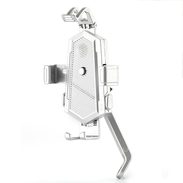 Bicycle Mobile Phone Holder Can Rotate And Adjust Fixed Aluminum Alloy Bracket Automatic Grab Bracket, Handlebar Installation, Rearview Mirror Installation