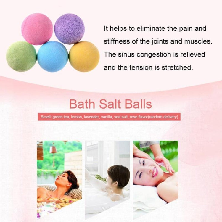 3 PCS 10g Natural Bubble Shower Bombs Ball Bath Salt Body Essential Oil Bath Ball, Green, Blue, Purple, Red, Yellow, Pink
