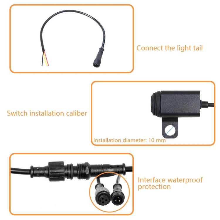 2 PCS / Set Motorcycle LED Lights Rearview Mirror Left And Right Switches Waterproof Boat-Shaped Switches, LED Lights Switch