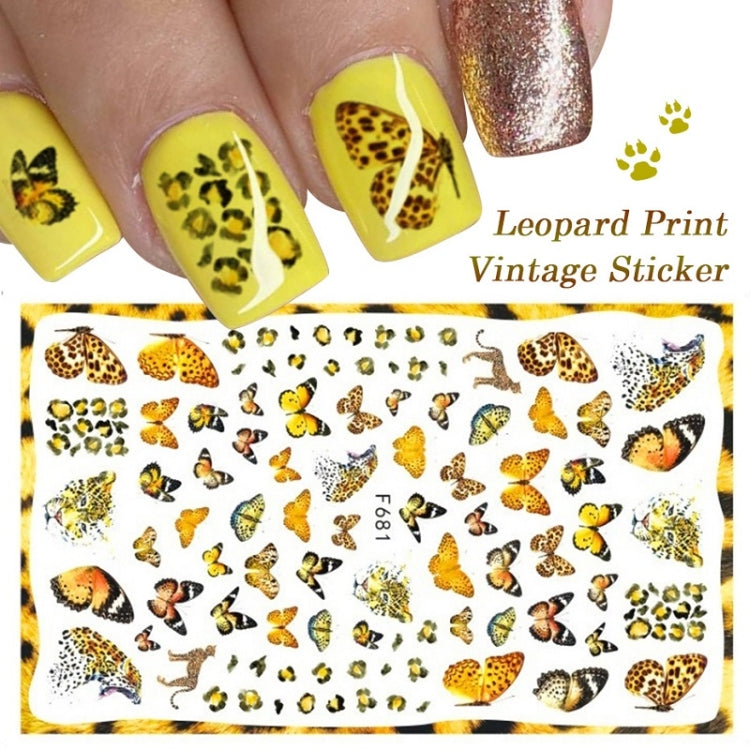 10pcs 3D Adhesive Butterfly Retro Rose Color Nail Art Sticker