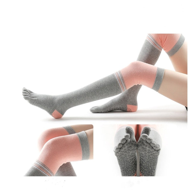 Ladies Over The Knee Yoga Socks Winter Warm Non-Slip Dance Five-Finger Socks, Free Size