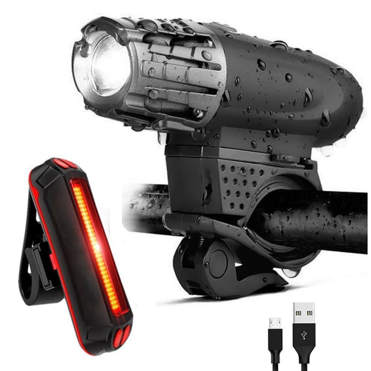 Bike Light USB Rechargeable Mountain Bike Warning Light, Front Light, Front Light + Tail Light